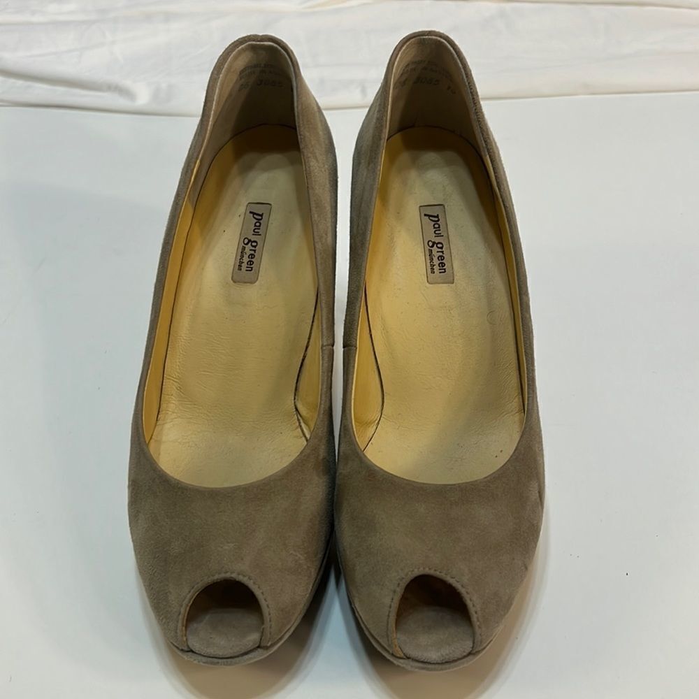 Paul green munchen handmade peep toe heels women size 5.5